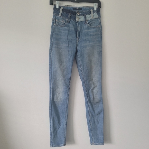 7 for all Mankind Wide Waistband double loop High Waist Skinny Size 24 - Picture 1 of 11